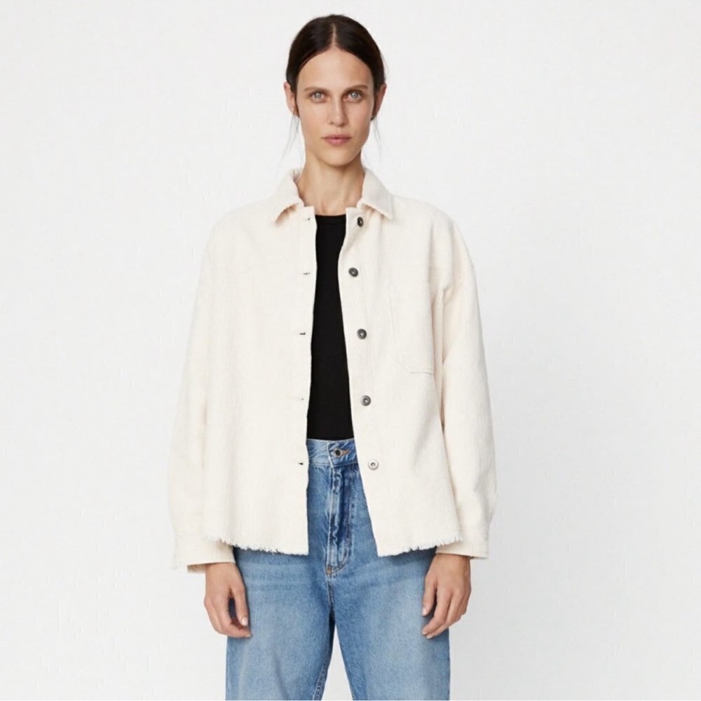Zara Ecru Corduroy Shacket